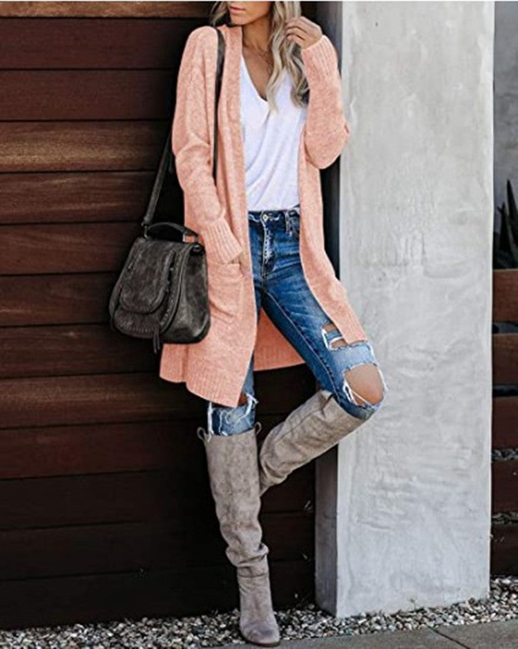 🔥Plus que 36 articles en stock - Gilet décontracté surdimensionné en maille avec poches pour femme