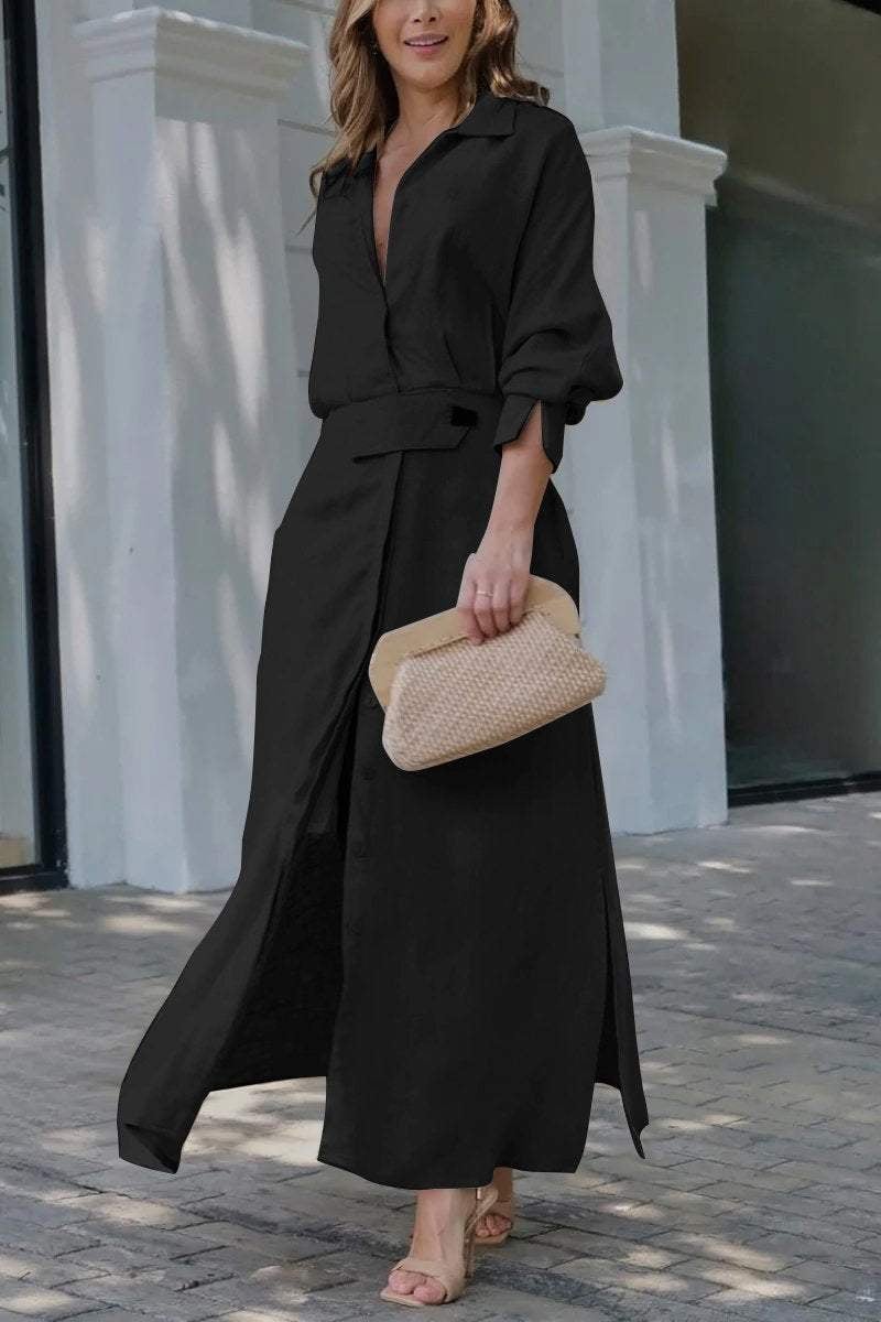 Robe longue couleur unie 2025 (version améliorée)