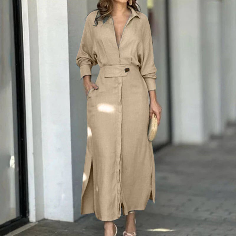 Robe longue couleur unie 2025 (version améliorée)