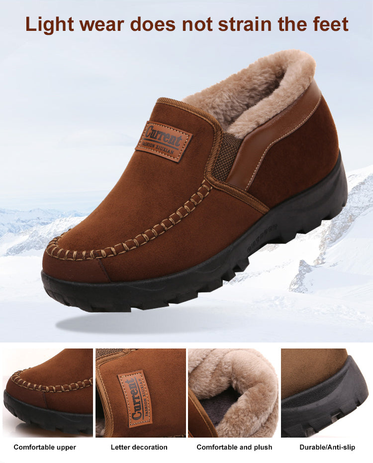 Bequeme wasserdichte warme Leder-Schneestiefel