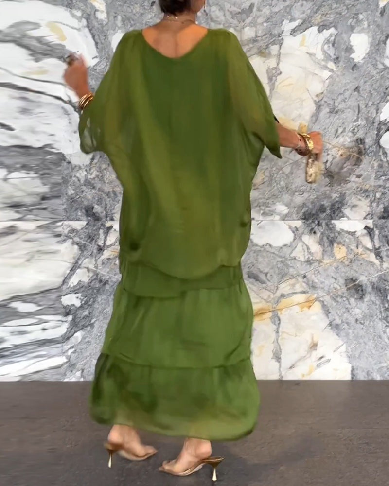 Damen lockeres Kleid im künstlerischen Stil (2 kaufen, kostenloser Versand)