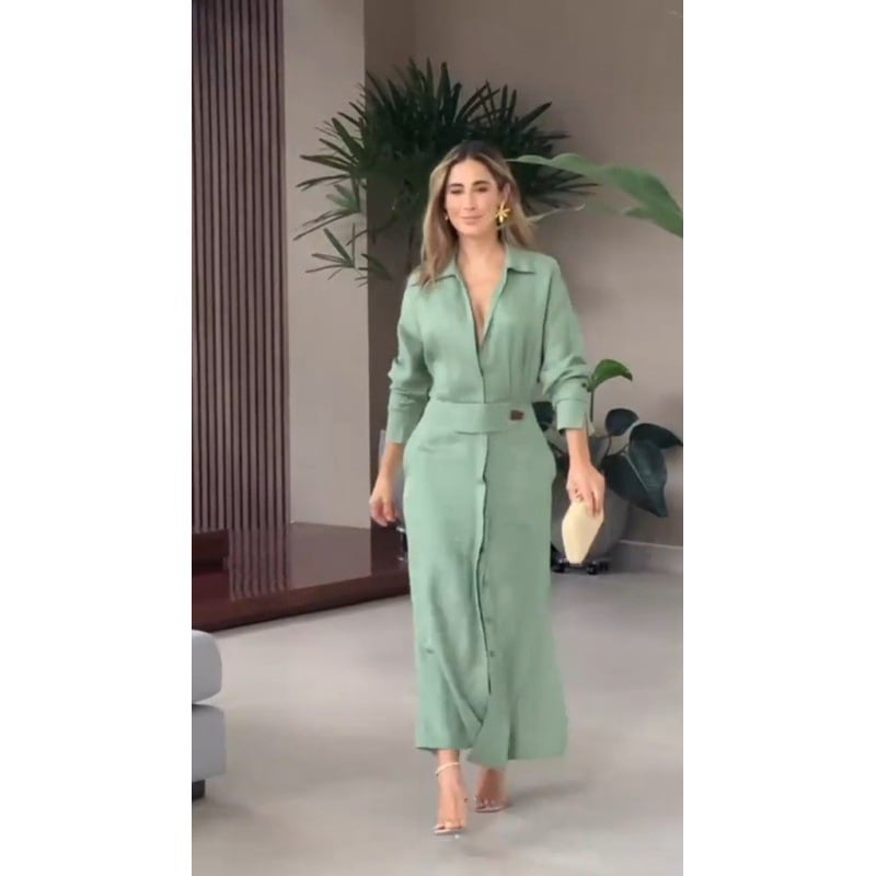 Robe longue couleur unie 2025 (version améliorée)