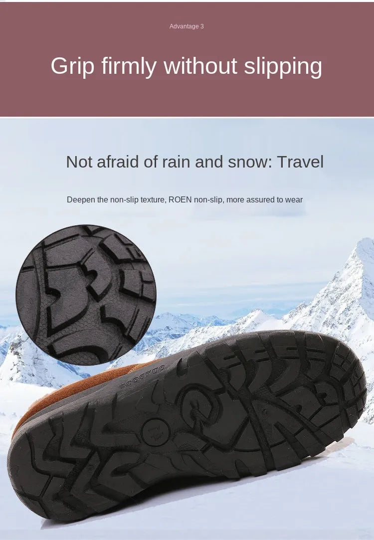 Bequeme wasserdichte warme Leder-Schneestiefel