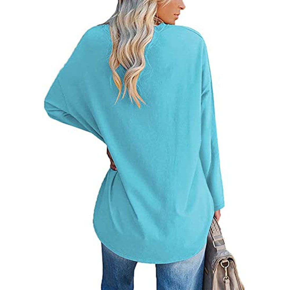 Haut ample à manches longues et col en V tendance pour femme (achetez-en 3, livraison gratuite)