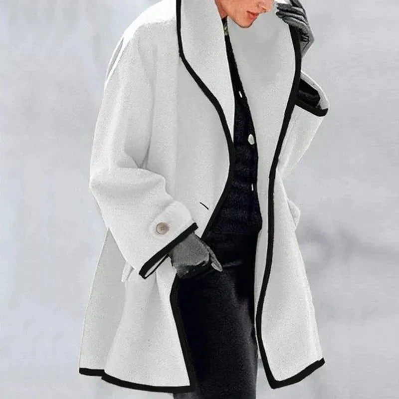Lässiger Oversize-Kapuzenmantel für Damen mit Knöpfen
