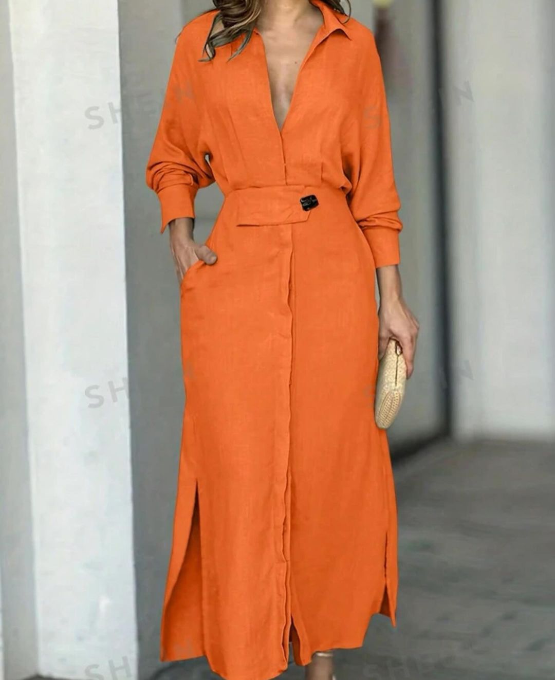 Robe longue couleur unie 2025 (version améliorée)