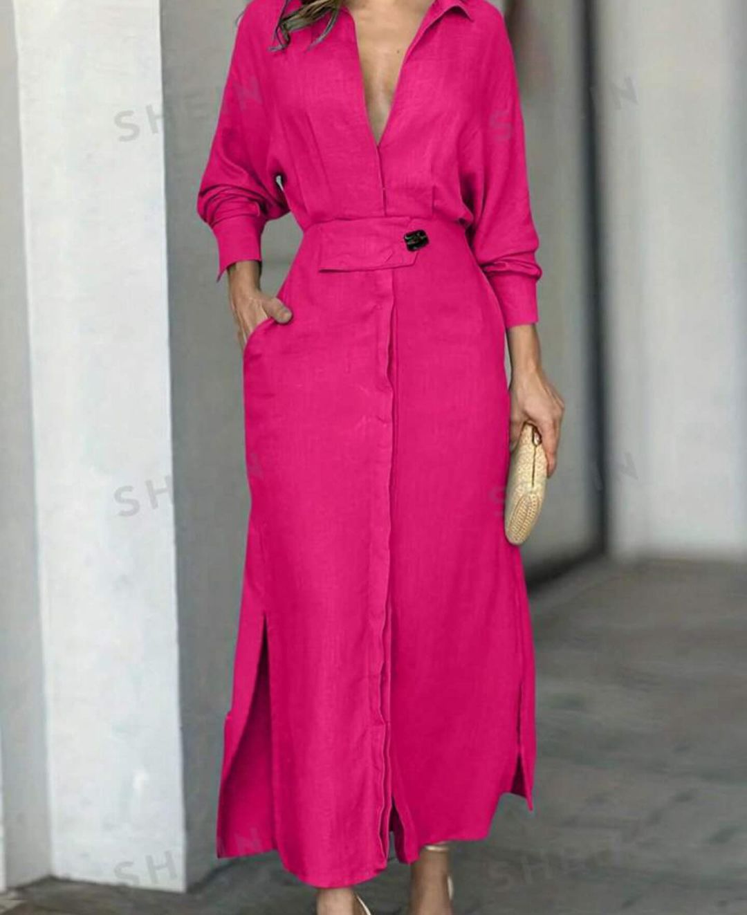 Robe longue couleur unie 2025 (version améliorée)