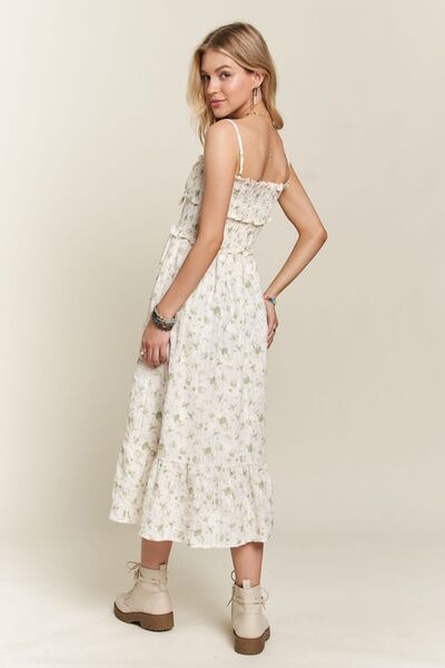 ADORA gesmoktes Camisole-Kleid mit Blumenmuster und Herzausschnitt