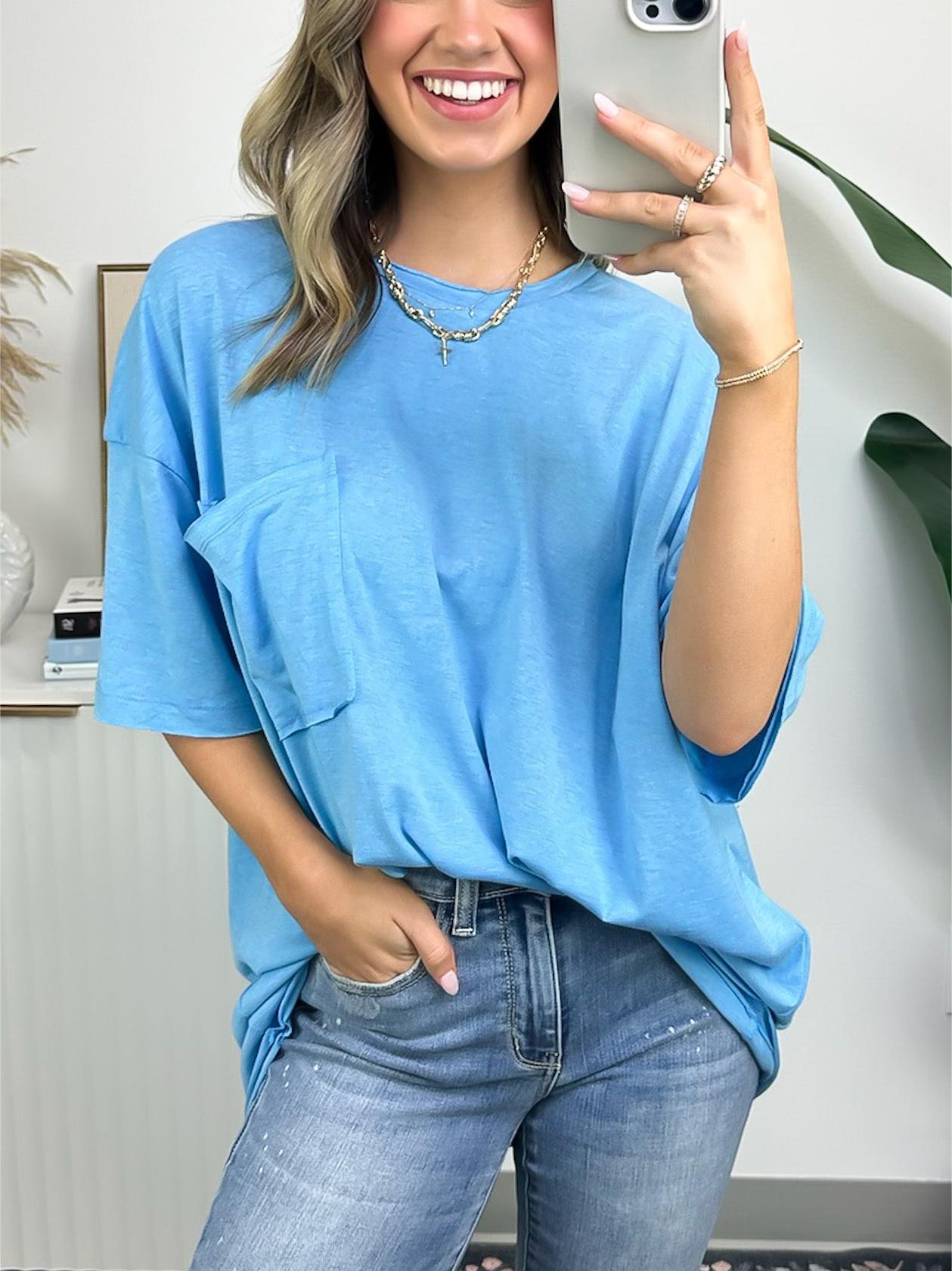 T-shirt ample à bord brut pour femme (achetez-en 3, livraison gratuite)