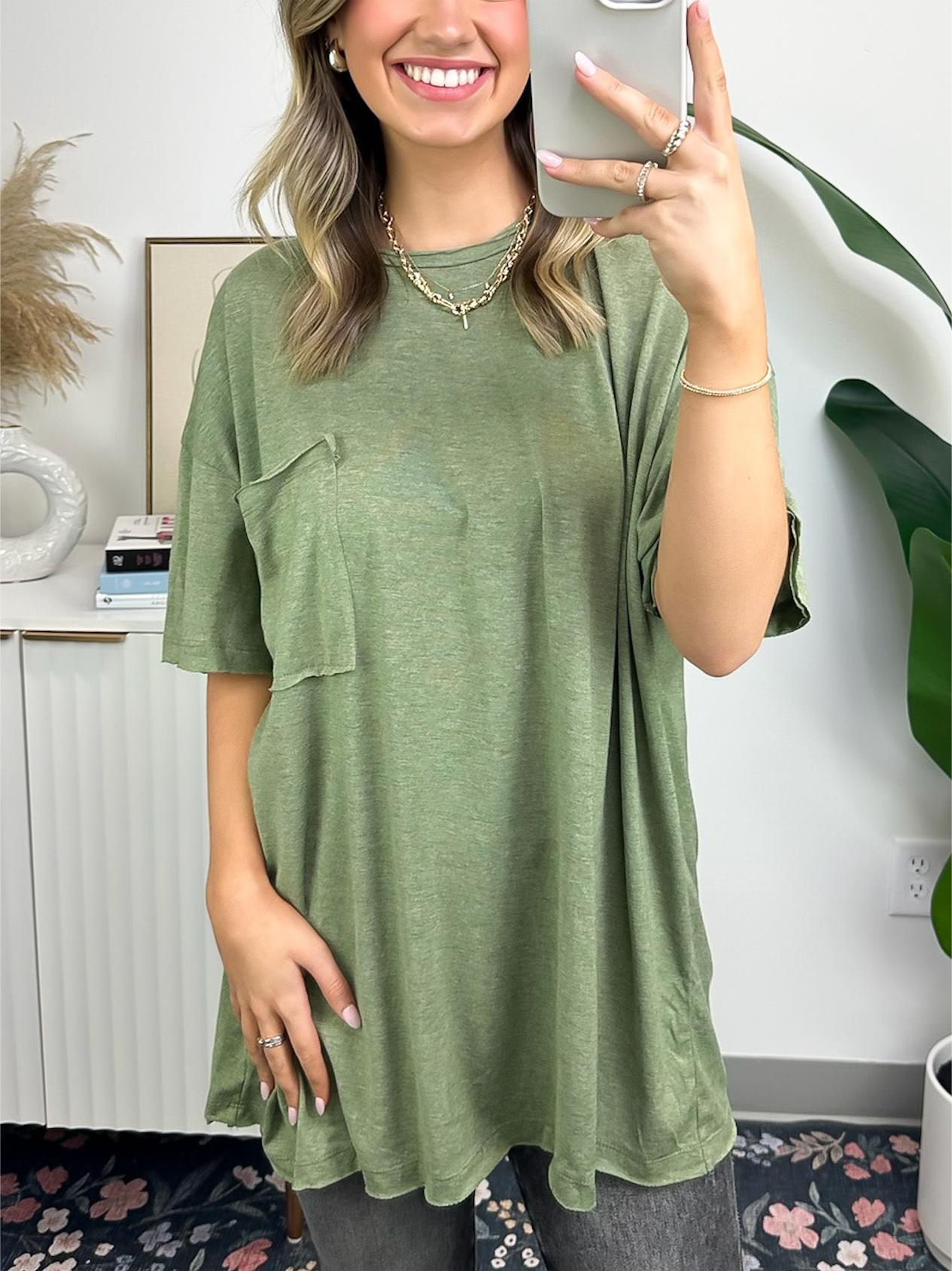 T-shirt ample à bord brut pour femme (achetez-en 3, livraison gratuite)