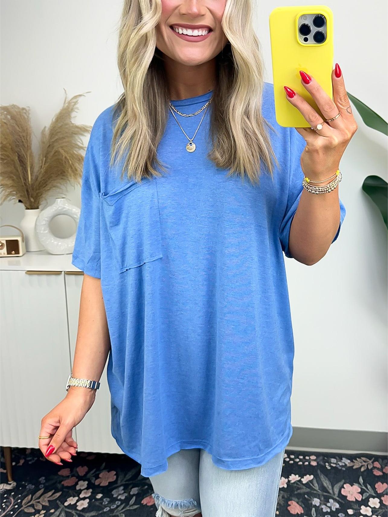 T-shirt ample à bord brut pour femme (achetez-en 3, livraison gratuite)