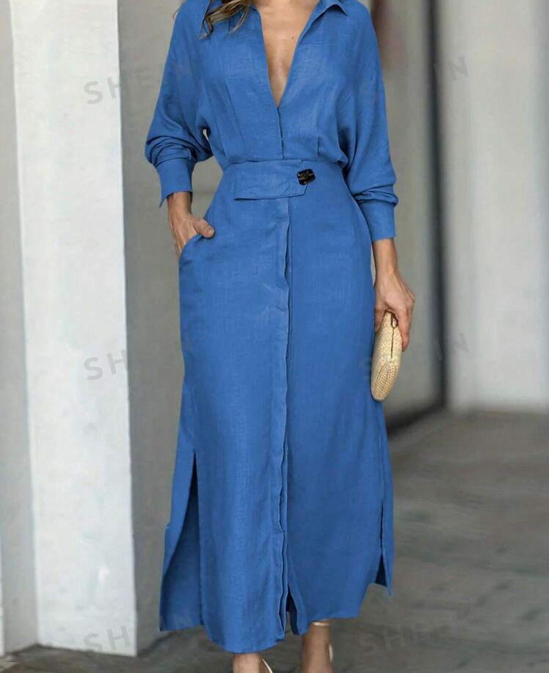 Robe longue couleur unie 2025 (version améliorée)