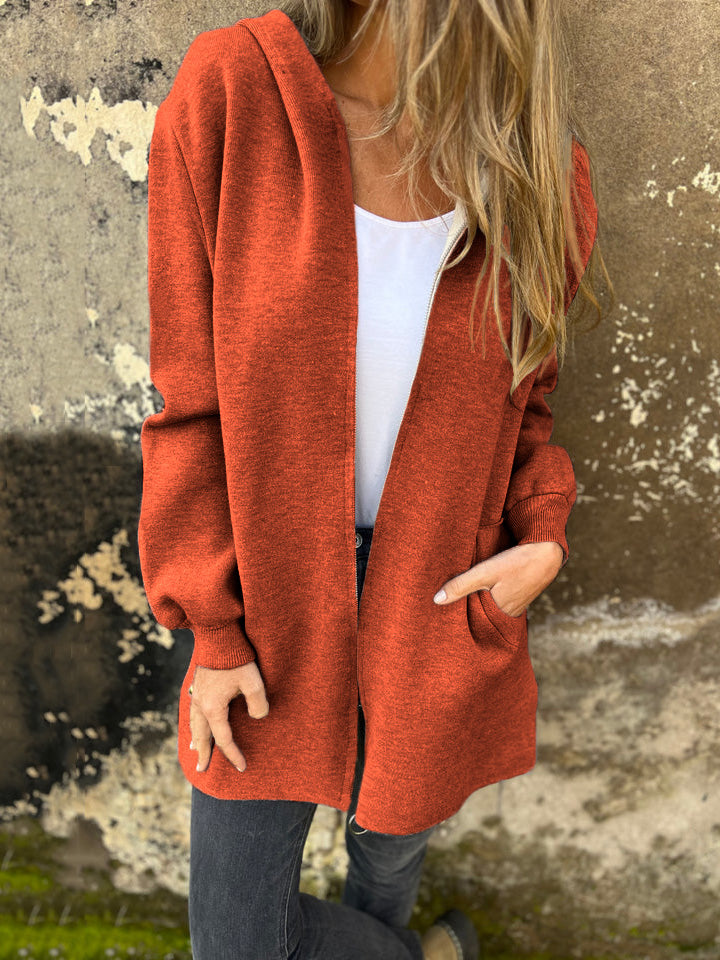 CLEARANCE SALE🔥 Rundhals-Reißverschlussjacke mit langen Ärmeln im Freizeit-Look