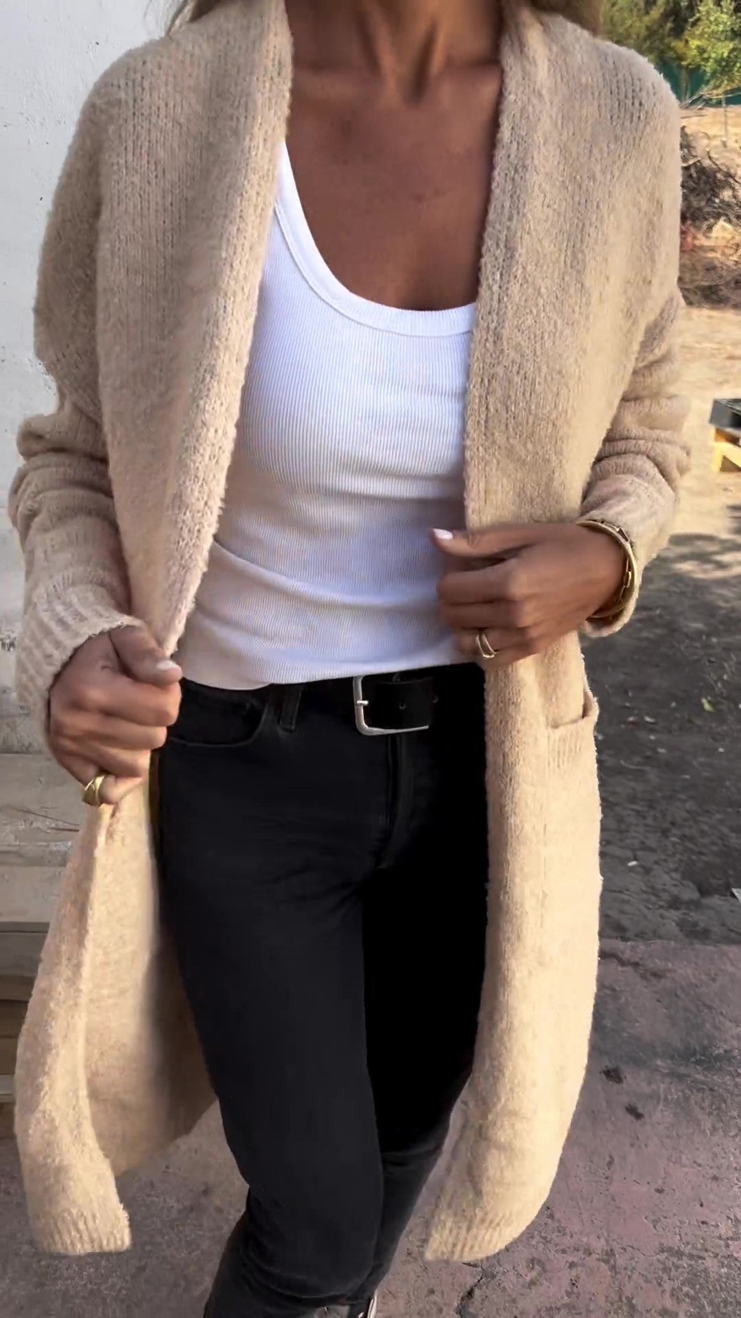 🔥Plus que 36 articles en stock - Gilet décontracté surdimensionné en maille avec poches pour femme