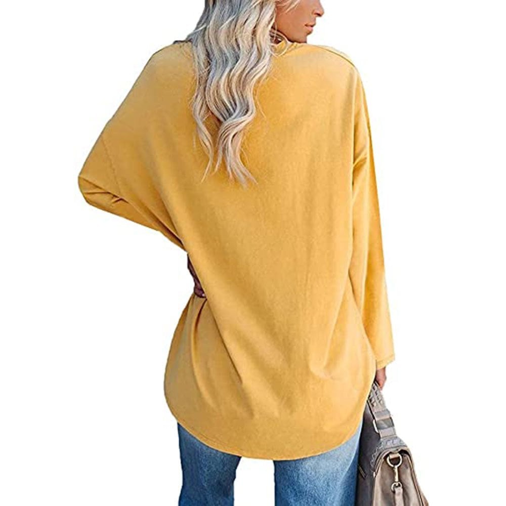Haut ample à manches longues et col en V tendance pour femme (achetez-en 3, livraison gratuite)