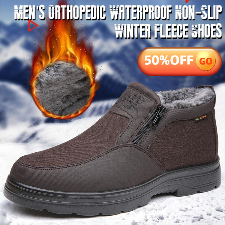 Bottes de neige chaudes orthopédiques pour hommes, imperméables et antidérapantes, en polaire d'hiver