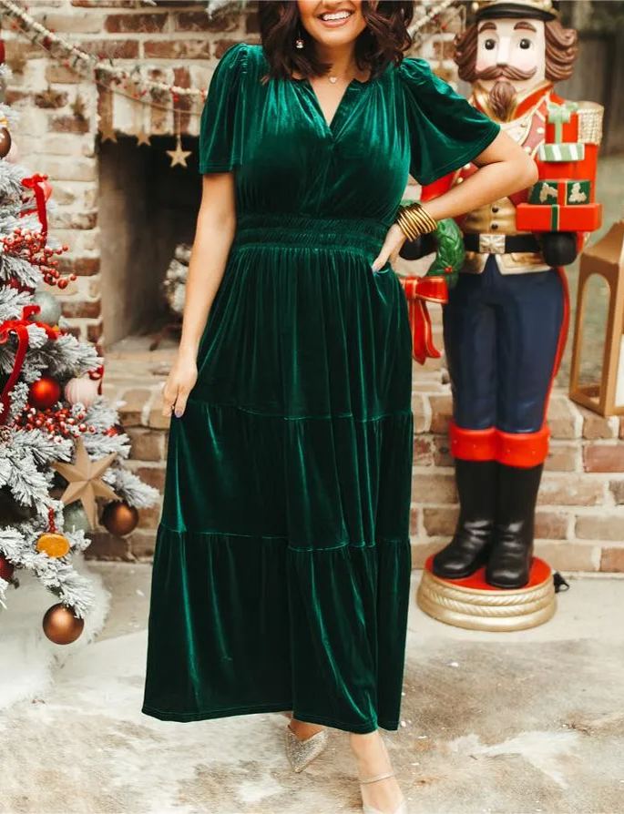 Nouvelle robe longue étagée en velours pour femme (2 achetées, livraison gratuite)